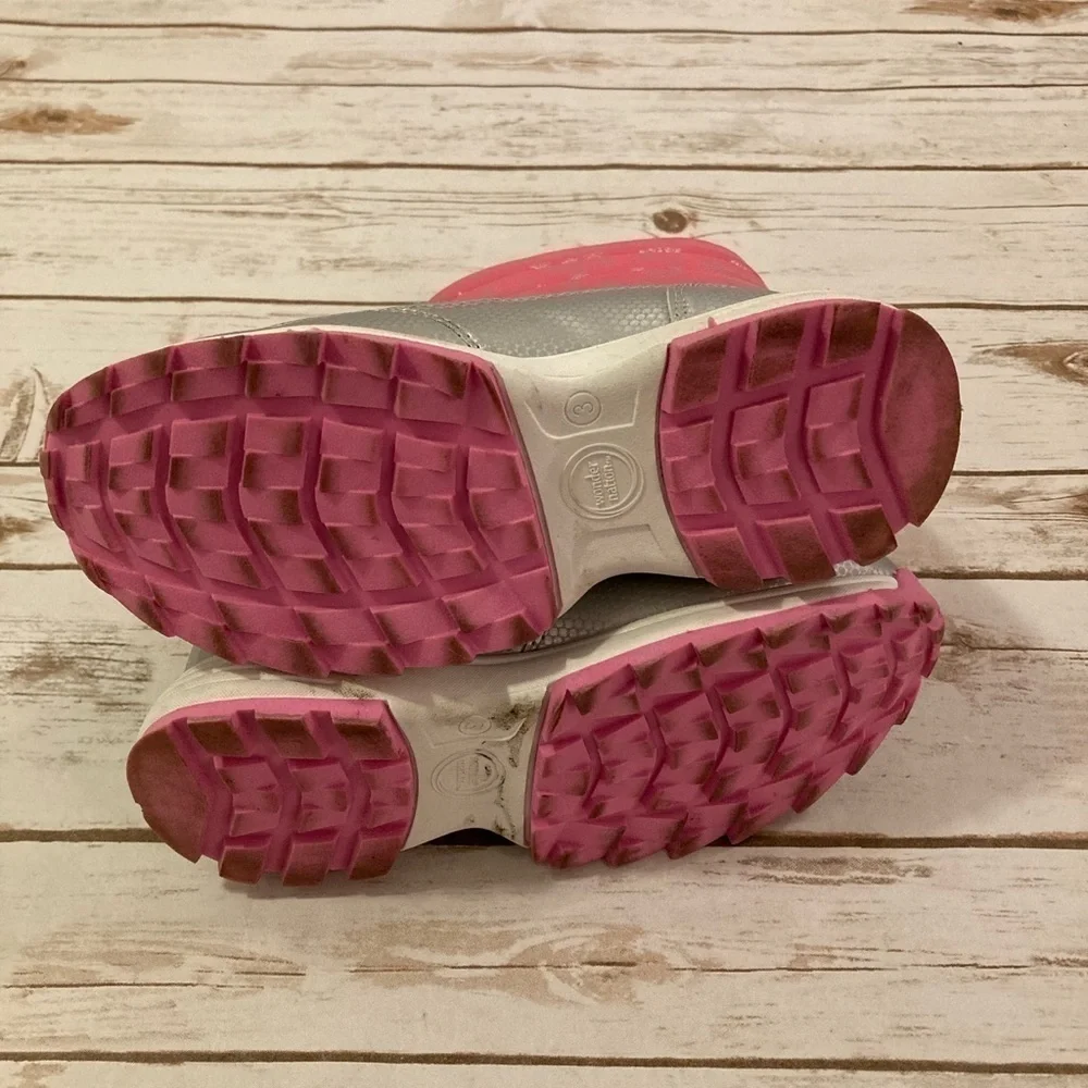 Wonder Nation Girls Pink Rain Snow Boots Size 3